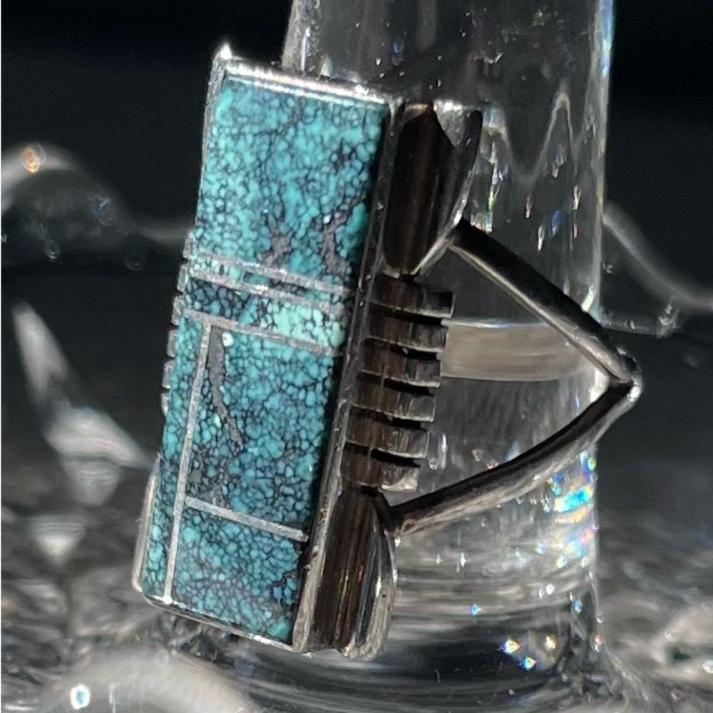Antonio Yazzie Turquoise & Sterling Inlay Ring